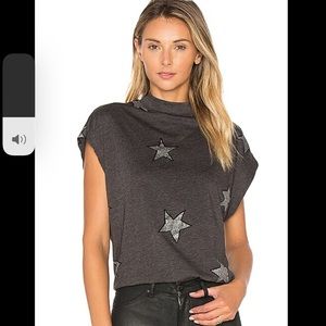 Cheap Monday DIG TEE in Dark Grey Melange Silver Star Print